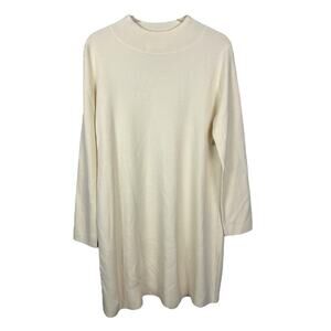 Allude Cashmere Merino Wool Long Sleeve Collared Midi Dress S